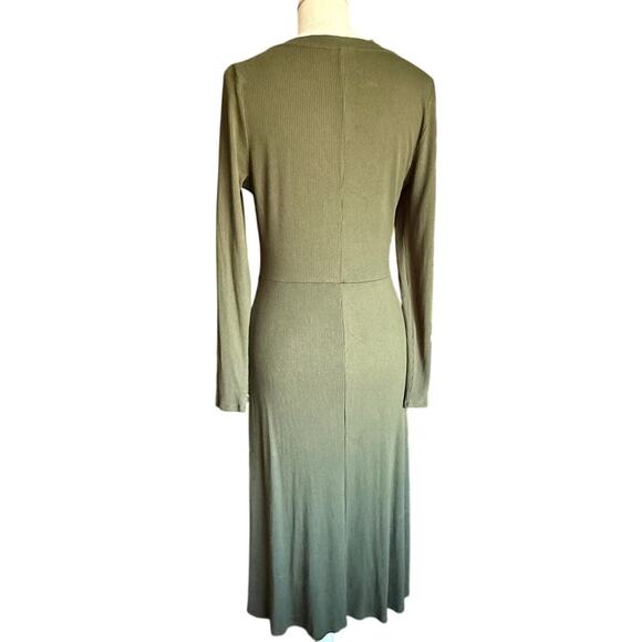 Who What Wear Green Jersey Maxi Dress Size M Button Front Casual Midi/Maxi Dress - Picture 4 of 6
